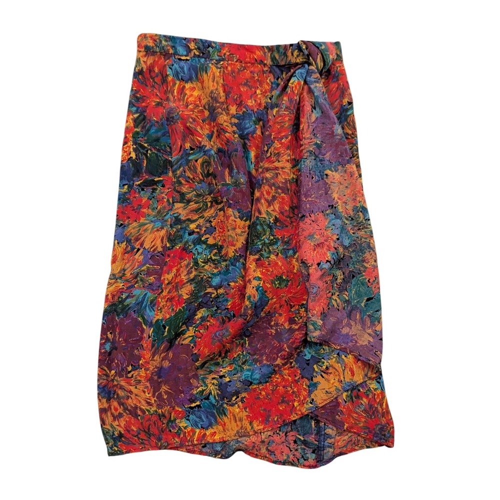 Doncaster Sport Skirt Womens 6 Multicolor Floral Wrap Retro Vacation